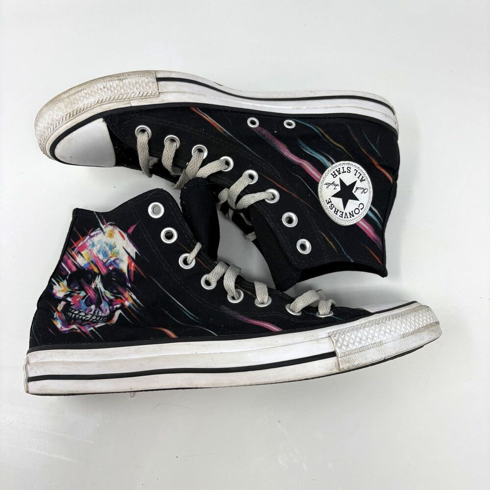 Converse Chuck Taylor All Star A07265F Skull Sneakers Mens 7 Womens 9 Black
